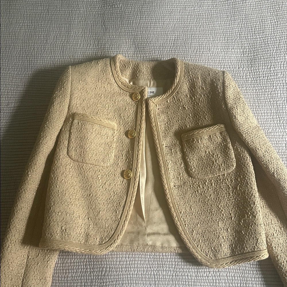 Celine Beige Textured Jacket